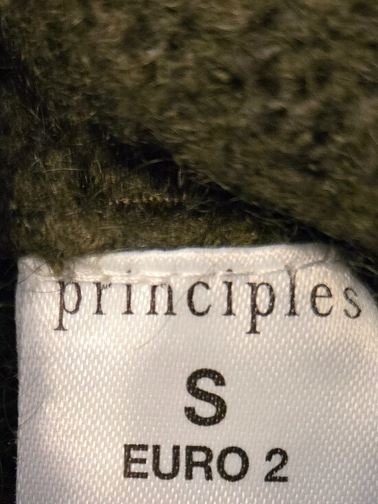 Olive Green Mohair and Wool Blend Ruffled Cardigan - Size S - Picture 13 of 13